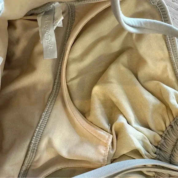 MagicSuit One Piece Colorblock Tan Black Size 12 - Picture 3 of 5